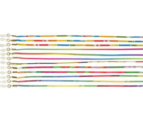 Set of rainbow print fabric spectacle cords