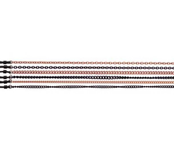 Set of black and brown anodised aluminium spectacle cords