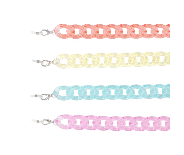Chunky Link Jelly Colours Plastic Chain 4pc Set No.kc17