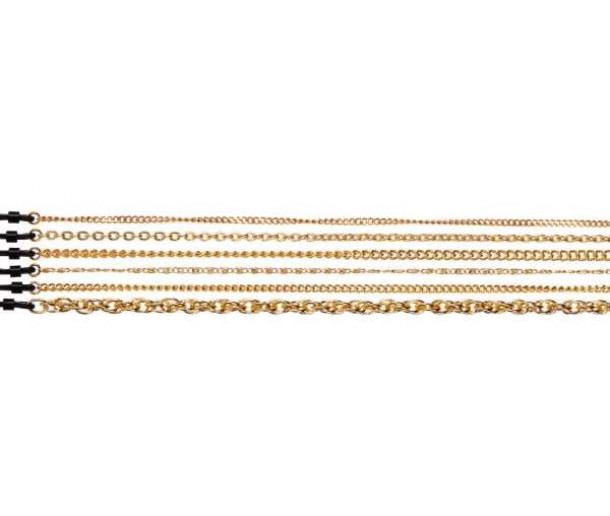 Set of gold anodised aluminium spectacle cords