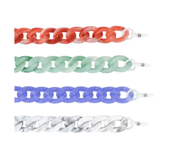 Chunky Link Marble Effect Plastic Chain 4pc Set No.kc18